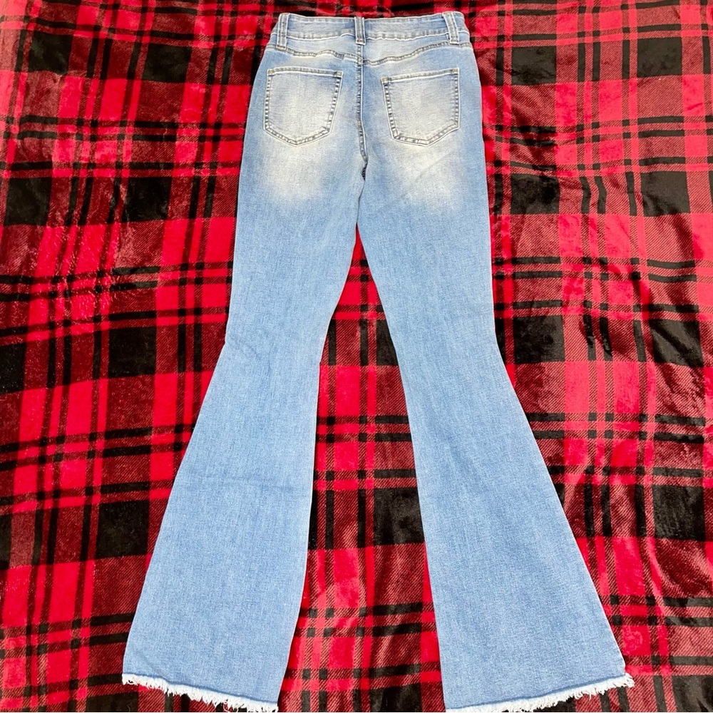 FLARE LEG DENIM JEANS - Picture 6 of 8